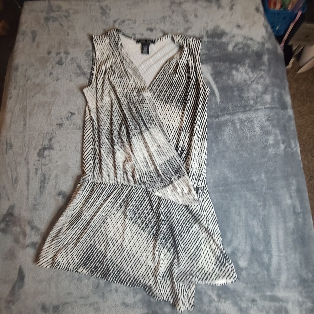 White House Black Market Shirt Top Tunic Dress Asymmetrical Hem‎ Women Size XXS